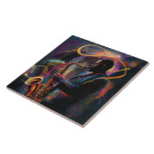 Iets met een saxofoon. tegeltje (Zijkant)