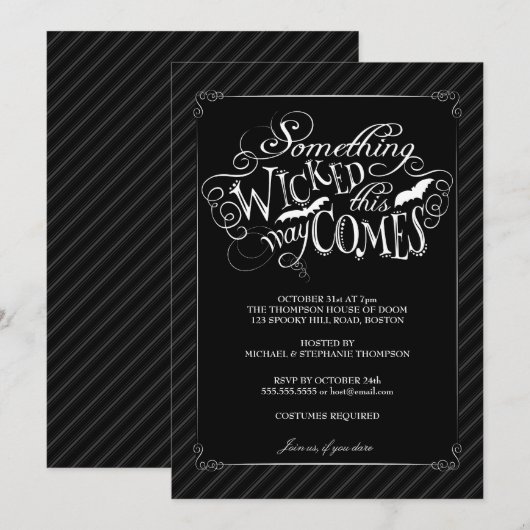 Iets met Happy Halloween-feestelijke uitnodiging (Voorkant / Achterkant)