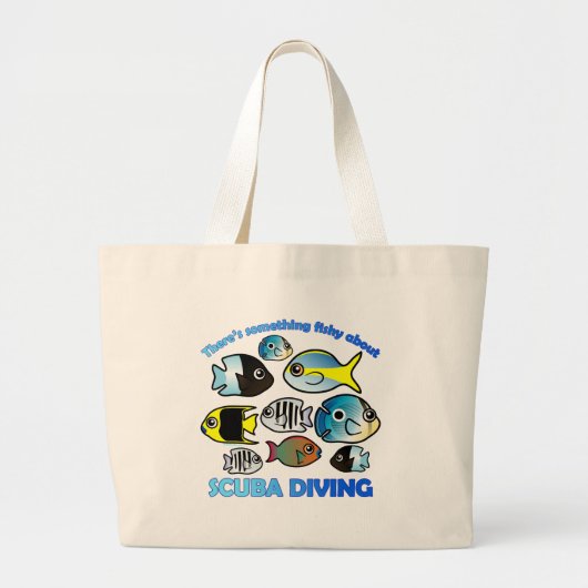 Iets met Scuba vissen Grote Tote Bag (Voorkant)