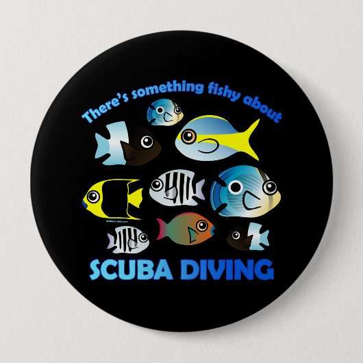 Iets met Scuba vissen Ronde Button 4,0 Cm (Voorkant)