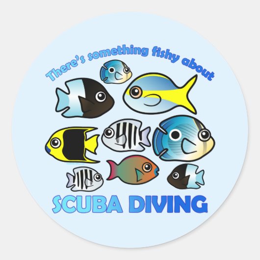 Iets met Scuba vissen Ronde Sticker (Voorkant)