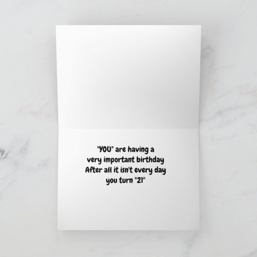 IETS OM "MOO OVER" ***21e *** VERJAARDAG Kaart (Binnen)