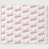 Iets om rood en wit omslagpapier te lezen cadeaupapier (Vlak)
