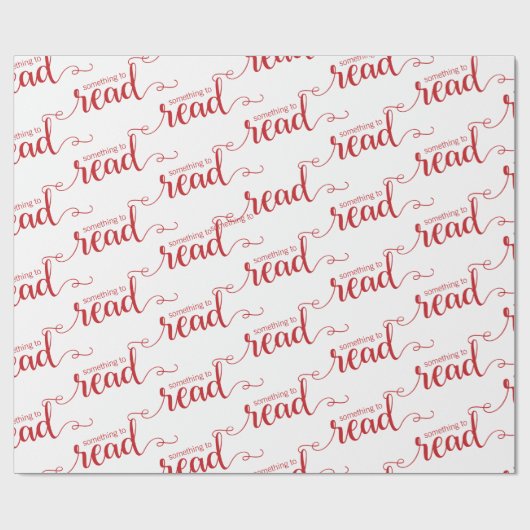 Iets om rood en wit omslagpapier te lezen cadeaupapier (Vlak)