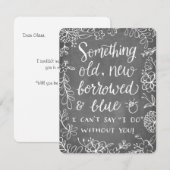 Iets Ouds New Borroding | Bridesmaid Kaart (Voorkant / Achterkant)