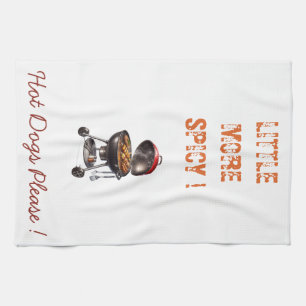 Iets pittiger BBQ Grill Keukendoek Ontwerp Theedoek