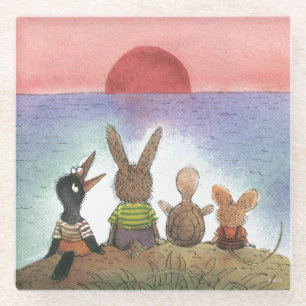 Iets rood glazen onderzetter