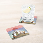 Iets rood vierkante kartonnen onderzetter (Insitu)