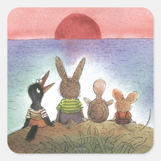 Iets rood vierkante sticker (Voorkant)