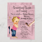 Iets Sweet komt uit Baby shower uitnodiging (Voorkant / Achterkant)