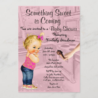 Iets Sweet komt uit Baby shower uitnodiging