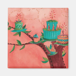 Iets voor Cherish "Birthday Tree Cakes" Magnet Magneet