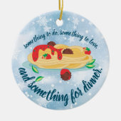 Iets voor eten met kerstmis keramisch ornament (Voorkant)