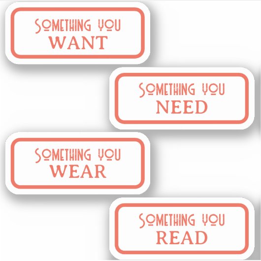 Iets wat je wilt, nodig, draag, lezen met kerst sticker (Voorkant)