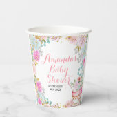 Iets zoets is het Baby shower van de Tea Party Papieren Bekers (Achterkant)