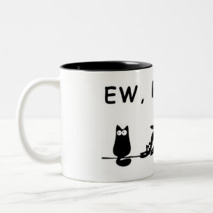 "Ieuw, Mensen — Grappige Kattenmok" Tweekleurige Koffiemok
