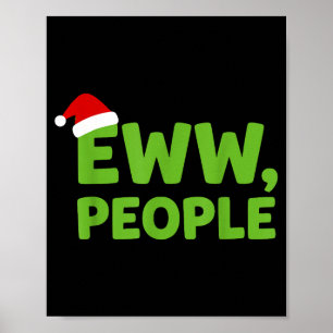 Ieuw Mensen Kerstman Hoed Grappig Kerstmannen Vrou Poster