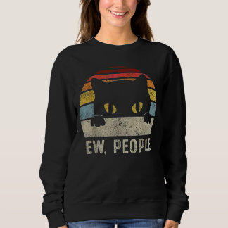 Ieuw Mensen Retro Kat Grappig Vintage Anti Sociaal Trui