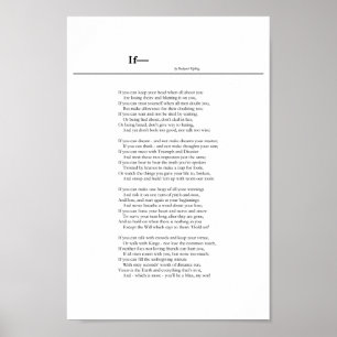 If— by Rudyard Kipling Poster