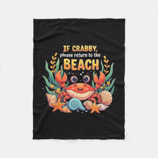 If Crab  Fleece Deken (Voorkant)