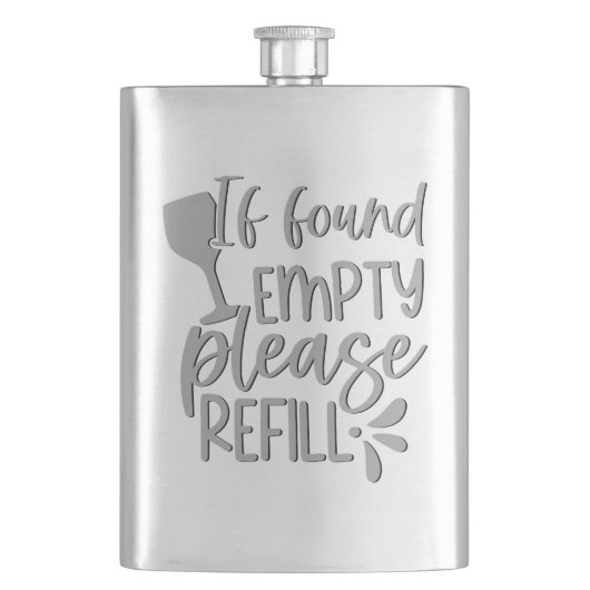 If Found Empty Please Refill | Adult Alcohol Humor Flacon (Voorkant)