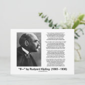 "If—" gedicht door Rudyard Kipling nodigt uit Kaart (Staand voorkant)