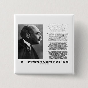 "If—" gedicht door Rudyard Kipling Vierkante Button 5,1 Cm
