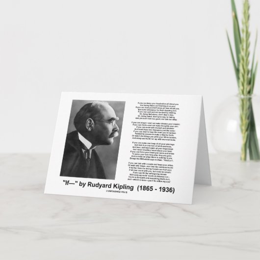 "If—" gedicht van Rudyard Kipling Kaart (Voorkant)