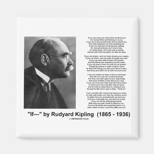 "If—" gedicht van Rudyard Kipling Magneet (Voorkant)