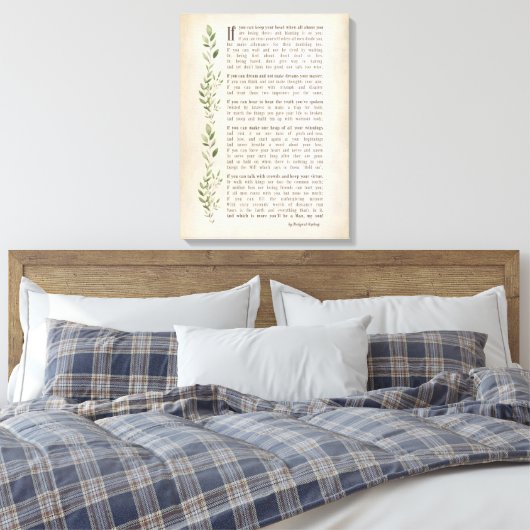 IF, Geïnspireerd gedicht van Rudyard Kipling Canvas Afdruk (Insitu (Slaapkamer))