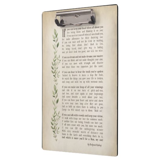 IF, Geïnspireerd gedicht van Rudyard Kipling Klembord (Links)