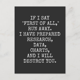 If I say First of all, run away; Feestdagenkaart