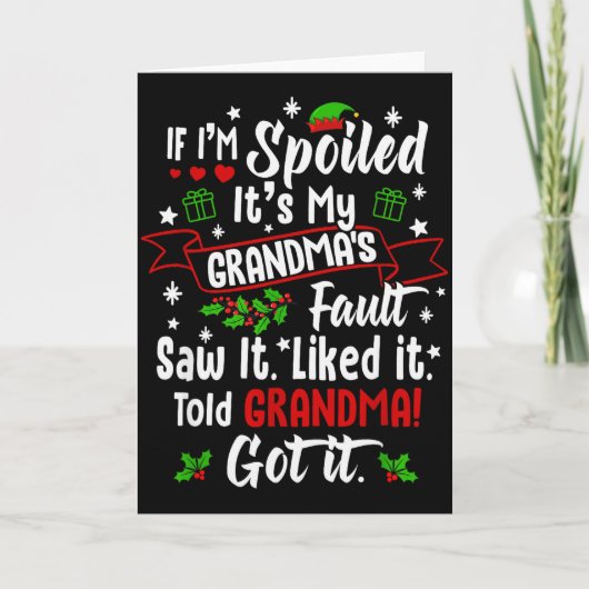 If I'm Siled It’s My Grandma’s Fault Funny Christm Kaart (Voorkant)