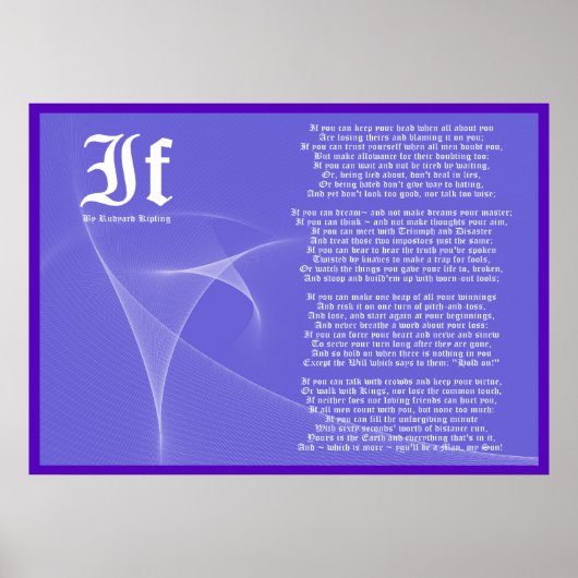 IF par Rudyard Kipling Poster Imprimer (Devant)