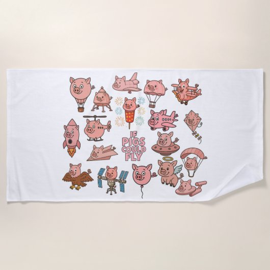 If pigs could fly - Beach towel Strandlaken (Voorkant)
