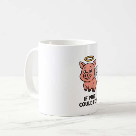 If Pigs Could Fly – Funny Whimsical Coffee Mug Koffiemok (Voorkant links)