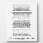 If- Poem by Rudyard Kipling (No Kipling Afbeelding Fotoplaat (Voorkant)