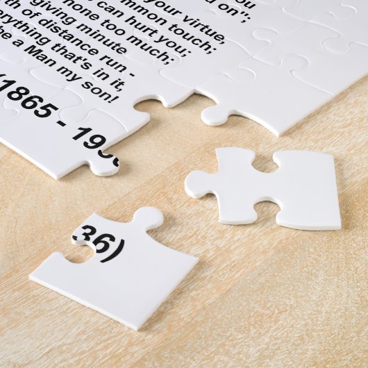 If- Poem by Rudyard Kipling (No Kipling Afbeelding Legpuzzel (Zijkant)