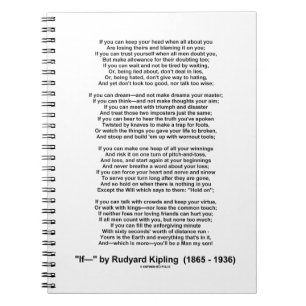 If- Poem by Rudyard Kipling (No Kipling Afbeelding Notitieboek
