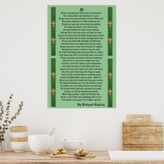 "IF" prose par Rudyard Kipling Poster (Cuisine)