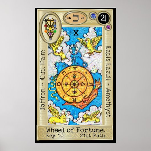 Ifdawn Deepdroom Tarot Key 10 ~ The Wheel Poster (Voorkant)