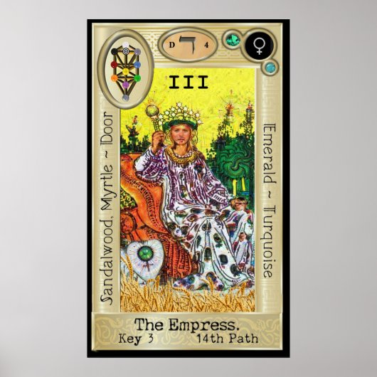 Ifdawn Deepdroom Tarot Key 3 ~ The Empress Poster (Voorkant)