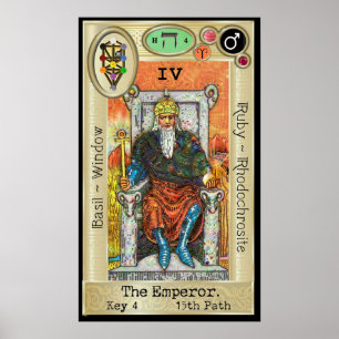 Ifdawn Deepdroom Tarot Key 4 ~ De keizer Poster