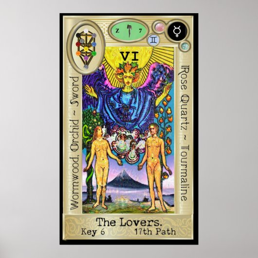 Ifdawn Deepdroom Tarot Key 6 ~ The Lovers Poster (Voorkant)