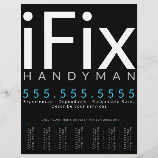 iFix. Klusbedrijf Aanpasbaar Flyer (Voorkant)