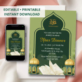 Iftar diner uitnodiging ramadan groene moskee