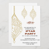 Iftar diner uitnodiging ramadan met lentern (Voorkant / Achterkant)