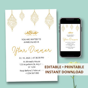 Iftar diner uitnodiging ramadan met lentern