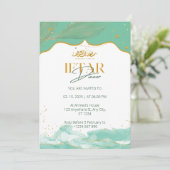 Iftar dineruitnodiging ramadan waterverf groen kaart (Staand voorkant)