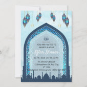Iftar dineruitnodiging ramadan waterverf moskee kaart (Voorkant)